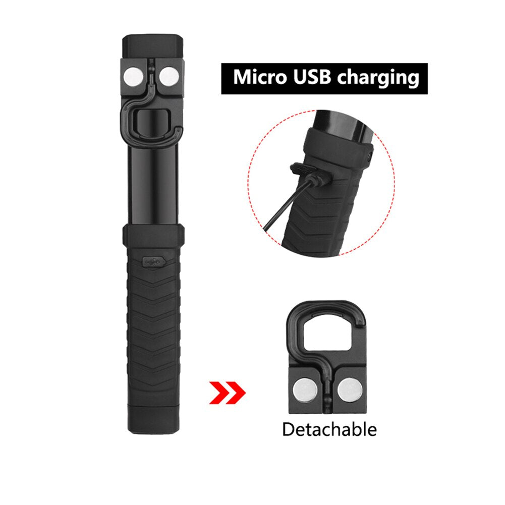 Strong Light Working Light COB Flashlight USB Recharge Lantern Outdoor Camping Light Magnet Flashlight Emergency Torch Lamp