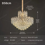 Luxury Crystal Chandeliers High-end Hanging Chandelier Villa Living Room Hall Lighting Lustre Dining Table Pendant Ceiling Lamp