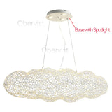 Nordic Art Floating Cloud Chandelier for Hotel Hall Restaurant Office Bar Pendant Lamp Suspended LED Luminaire with Spotlight