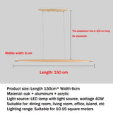 Modern Wooden Linear Pendant Light - Nordic LED Kitchen Island Hanging Lamp