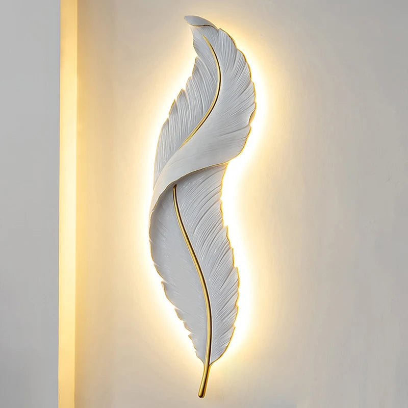 interior wall lamp Nordic decoration modern luxury lamp bedroom LED feather wall lamp bedside living room wall decoration home