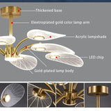 Nordic Gold Lotus Ceiling Light - Luxury Acrylic Hanging Lamp for Dining Room