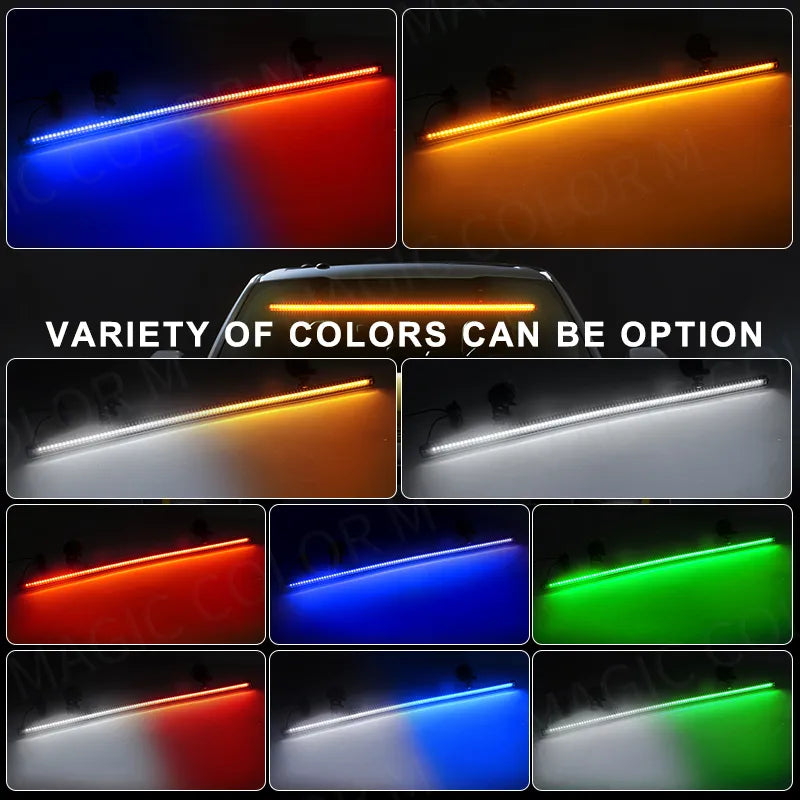 Car Strobe Lamp Bar with 96 LED 3030 Beads for Front Windshield, Traffic Signal, Emergency Flashing, and Auto Roof Top Warning Light with 12V-24