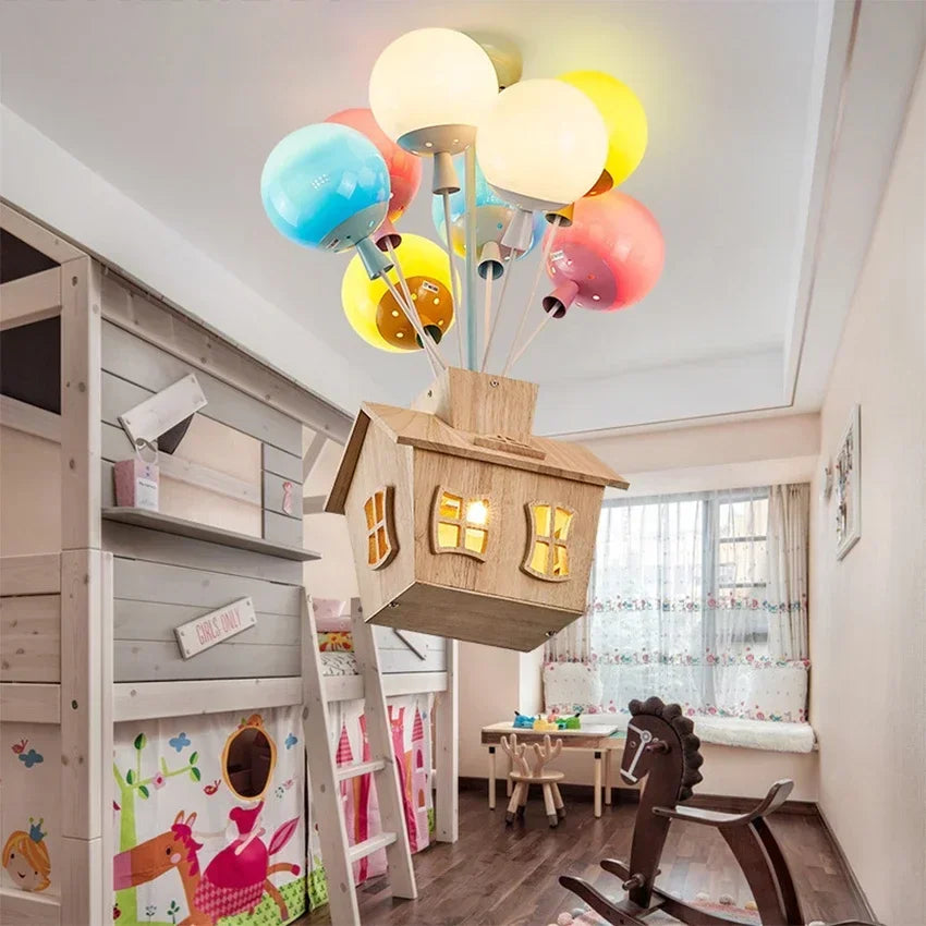 Modern New Pendant Lights Nordic Creative Ceiling Chandelier Dyed Balloon Cartoon Lights for Children's Princess Room Bedroom