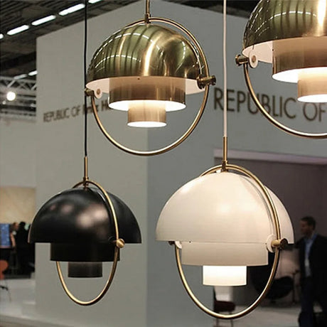 Modern Iron Pendant Lamp Danish Multi Lite Pendant Lamp Bedroom Parlor Dining Room Restaurant Decors LED Deformable Hanging Light