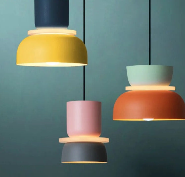  Nordic Macaron Pendant Lamp Lampasas&#39;s Coligenate Techno Suspension Colorful Bar Living Dining Room Bedroom Hanging Lighting
