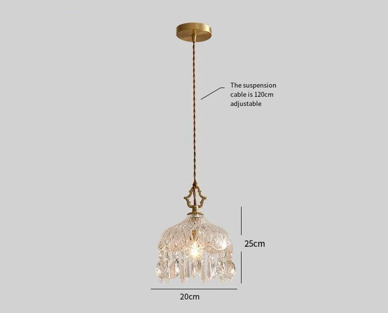 Vintage French Glass Pendant Lamp | Luxury Art Deco Ceiling Chandelier for Bedroom & Bar