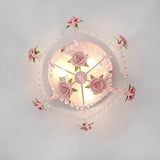 Pink Rose Bouquet Ceiling Lights Children's Room Princess Room Decor Light Romantic Girl Bedroom Corridor Bouquet Ceiling Lamps