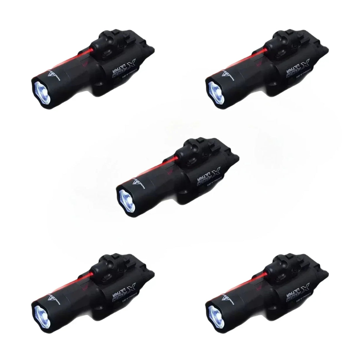 X400 Mini Pistol Flashlight with Strobe Mode - Compact LED Weapon Light for Picatinny & GL Rails
