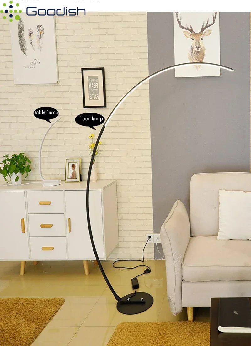 Modern Nordic LED Floor Lamp | Minimalist Fishing Light for Study & Living Room