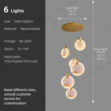 Staircase Pendant Light Lustre Minimalist Duplex Loft Marble Chandelier Villa High Ceiling Hanging Lamp Long Stair Chandelier