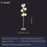 Post-modern Ceramic Magnolia Led Floor Lamp Indoor Home Decors Standing Lamps for Living Dining Room Bedroom Lamp Table Light