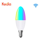 Kedia Tuya E14 Smart ZigBee WiFi Candle Light Bulb European Light Bulbs RGB LED WW Lamp Via Smart Life Alexa Google Home Alice