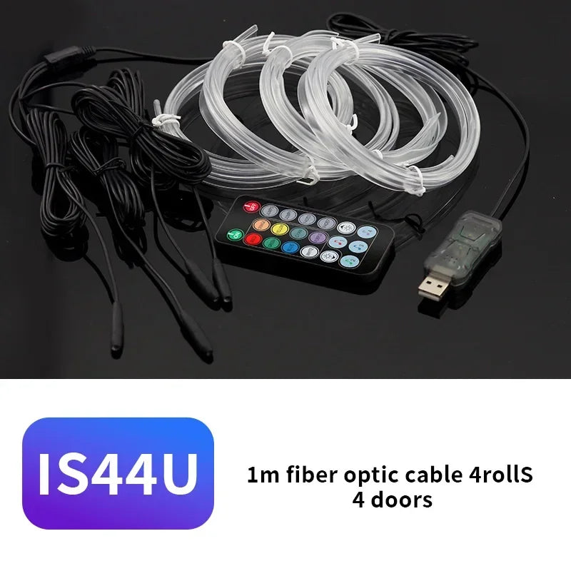 3M Car Interior LED Decorative Lamp - EL Wiring Neon Strip for Auto DIY