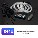 3M Car Interior LED Decorative Lamp - EL Wiring Neon Strip for Auto DIY