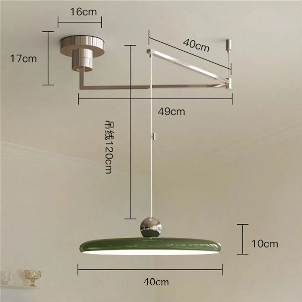 French Rocker Chrome LED Chandelier - Displaceable Modern Hanging Lamp