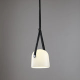 Modern Glass LED Pendant Light Art Leather Designer Bedside Hanging Lamp for Living Room Indoor Decorative Lighting