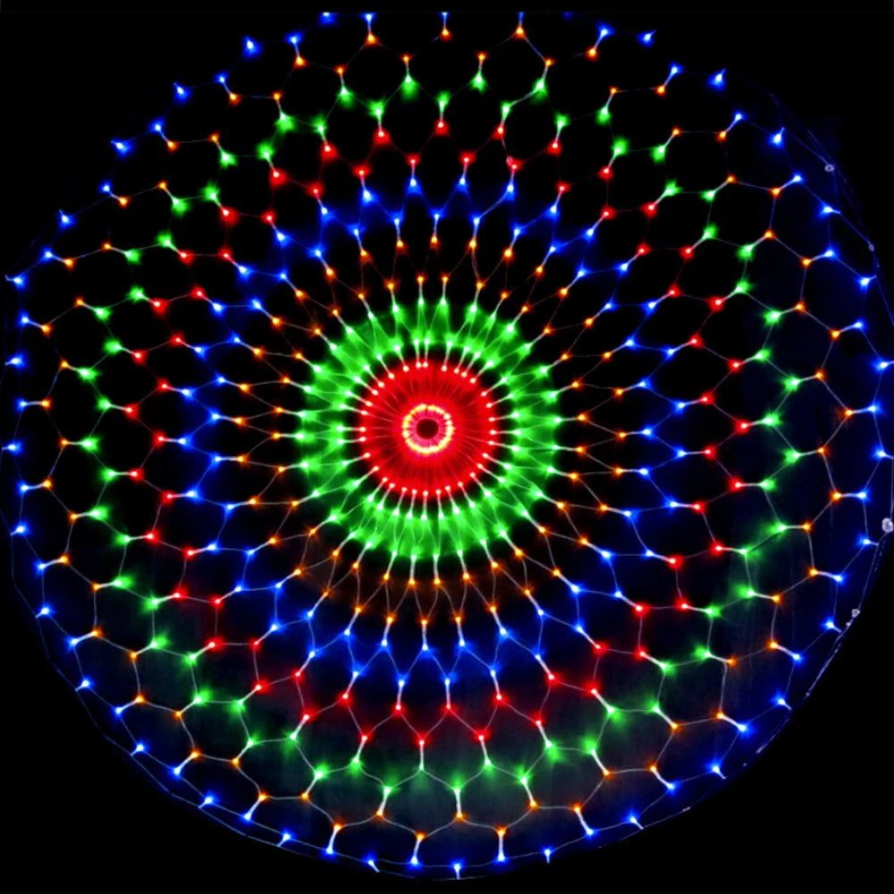 LED Net Grid String Light (1.5x1.5m / 3x2m / 6x4m) - Waterproof Mesh Fairy Lights for Garden & Christmas Decor