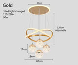 Modern Dining Room led Chandelier Lighting Three LED Colors Nordic Restaurant Lighting Living Room Chandelier Hanging Lamp