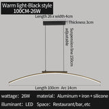 Contemporary LED Arc Pendant Light - Sleek Hanging Lamp for Dining Room