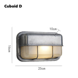 Retro Aluminum Outdoor LED Wall Lamp E27 Waterproof Moisture Industrial Garden Porch Light Bathroom Balcony Glass Ceiling Light
