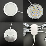 Zigbee3.0 DC12V Round Cabinet Lamp White 3000K/6000K Dimmable Timer Closet Shelf Tuya APP Voice Control for Alexa Google 2-9Pcs