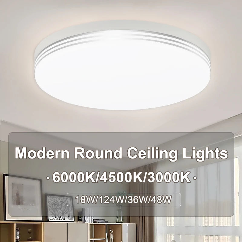 Modern LED Ceiling Lights Bedroom Lighting 48W 36W 24W 18W Round Ceiling Lamp Fixtures for Balcony Entrance Staircase Home Decor