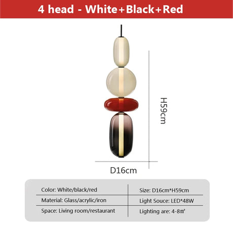 Nordic Creative Designer Art Style Colored Glass LED Pendent Lamp Restaurant Cafe's Exhibition Hall Home Decoration Light Fixture