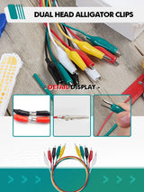 10PCS 28 35 45mm Alligator Clips Double Head Test Leads 50CM Jumper Wires Electrical DIY Crocodile Clips for Electronics Battery