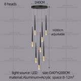 New Luxury Chandelier Nordic Conical Light Modern Living Room Duplex Attic Long Pendant Light Villa Staircase LED Pendant Light