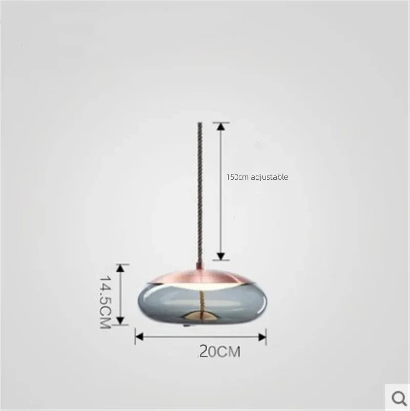 Modern Minimalist Glass LED Chandelier - Creative Pendant for Living & Kitchen