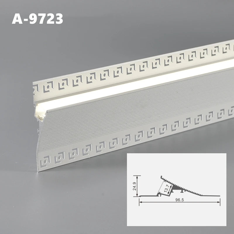Free Ceiling LED Aluminum Profile Invisible Frameless Gypsum Channel Top Corner Line Lamp Waistline Wall Washer Backlight Light