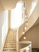 Nordic Home Decor LED Chandelier Villa Living Room Ceiling Light Suspended Staircase Pendent Lamp Dining Table Pendent Light
