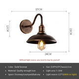 Retro Waterproof Outdoor LED Wall Lamp (E27 Socket Base) - Vintage Weatherproof Exterior Sconce Fixture for Courtyard, Garden, Balcony & Entryway