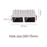 Recessed LED Ceiling Lamp 24W 10W Single/Double Head LED Spot lights COB Anti-Glare Downlight For Home Office Store Indoor