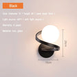 Modern Glass Wall Lamp Bedside Black Gold Wall Light Nordic Simple Sconce Living Room Bedroom Hallway Decors Illumination Fixture
