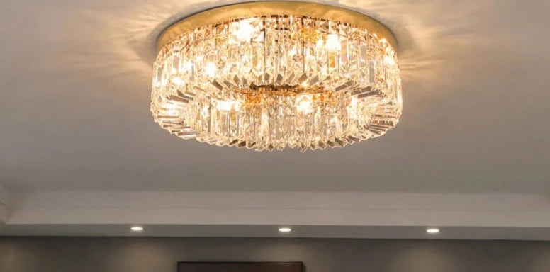 modern style ceiling light K9 crystal stainless steel decorative living room bedroom LED ceiling lamp