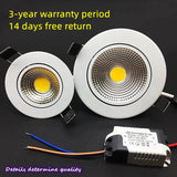 Super Bright AC85~265V Recessed Dimmable LED Downlights COB 5W 7W 9W 12W 15W 20W Ceiling Spot Lights Background Lamp Home Shop Light