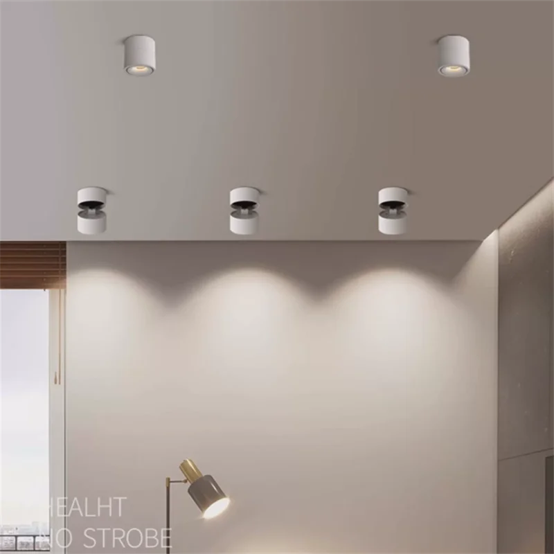 Folding And Rotating Surface Mounted LED Downlights 7W 10W 12W 15W 20W 24W Dimmable COB Ceiling Lamp Spot Lights CRI95 AC90-260V