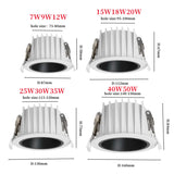 Waterproof downlight Spotlights IP65 built-in anti-glare LED spotlights COB Bathroom Kitchen eave terrace outdoor waterproofing