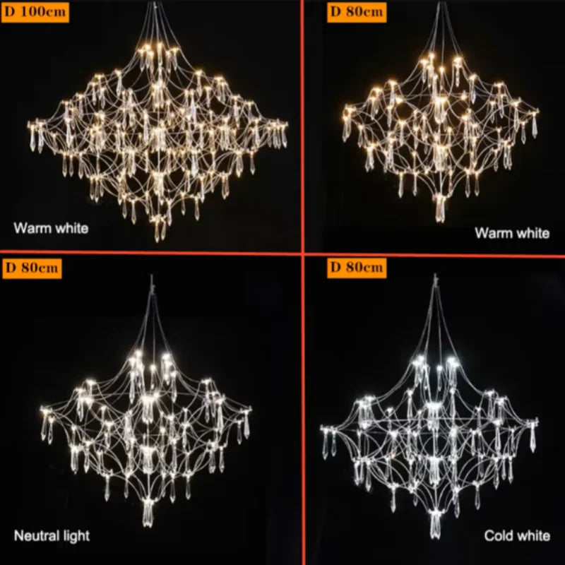 Starry Sky Villa Living Room Large Pendant Italian Minimalist Restaurant Lighting Modern Art Loft Staircase Crystal Pendant