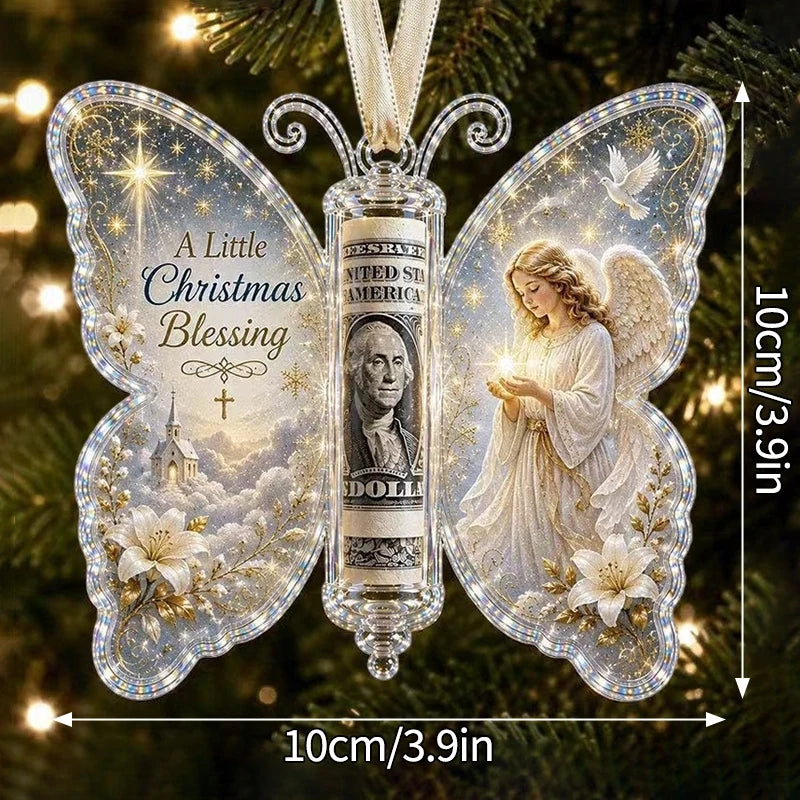 Money Storage Christmas Tree Hanging Ornament Clear Piggy Bank Christmas Decoration 2026 Cash Slot Hanging Pendant Navidad Decor