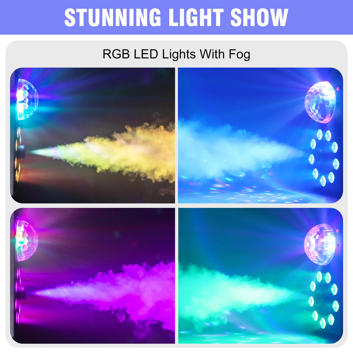 700W RGB 3-in-1 LED Fog Machine with Wireless Remote - Portable Stage Smoke Machine for DJ, Halloween, Christmas & Events