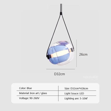 Nordic Led Colorful Glass Pendant Light Modern Fashion Czech Capsule Design Restaurant Kitchen Hanging lamp Bar Bedroom Fixtures