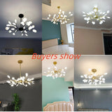 Branch Shape Firefly Ceiling Chandelier for House Baby Kid  Living Room Bedroom Decor G4 Led Lighting Indoor Hanging Lamp