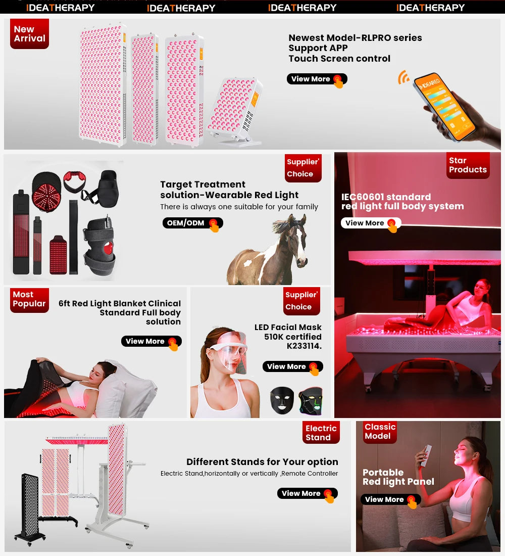 Red Light Therapy LED Physical Therapy Full Body 480,590,630,660, 670, 810, 830, 850,1060 Red Infrared Light Therapy Panel With Mobile Stand