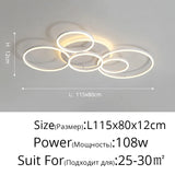 Modern Round Design Ceiling Lights For Living Room Bedroom Gold White Coffee Painted  Circle Rings Lighting Fixtures Luminaire