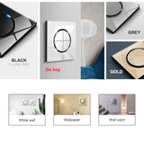  Universal Round Tempered Glass Home Wall Switch Panel LED Indicator Black/Grey/Gold/White 250V 86mm*86mm Wall Light Switch