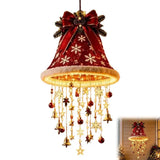 Cute Santa Hat Hanging LED String Light Christmas Decor Lamp Tassel Star Bell Pendants Holiday Party Home Wall Hanging Ornament