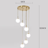 2026 Nordic White Ball Chandelier Lights Modern Led Long-Line Minimalist Lamp Living Room Villa Hotel Spiral Staircase Decor Lam